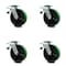 Service Caster 8 Inch Green Poly on Cast Iron Caster Set with Ball Bearing and Total Lock Brake SCC-TTL30S820-PUB-GB-4 - alternate 1